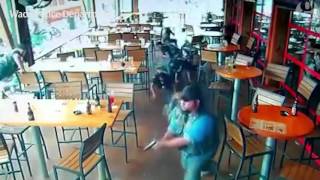 Waco biker gang shootout captured on restaurants CCTV [upl. by Ime5]