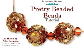 Pretty Beaded Beads DIY Jewelry Making Tutorial by PotomacBeads [upl. by Olive947]