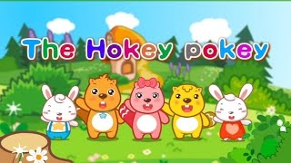 The Hokey Pokey  Sing Along Kids Dance Song with Lyrics  Cartoon Animation for Children [upl. by Asylem]