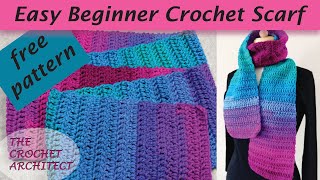 15  EASY Crochet Scarf for the Absolute Beginner [upl. by Neomah]