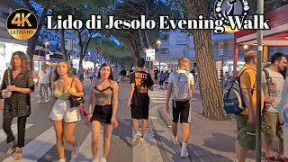 Lido di Jesolo Evening Walk Tour 4K [upl. by Ayotaj]