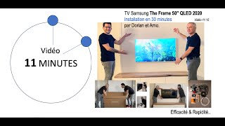 Samsung The Frame QLED 50quot Installation Mur TV Français 👉VIDEO COMPLETE 11 min Dorian et Arno [upl. by Susejedairam]