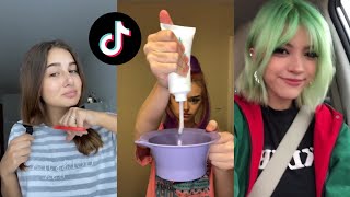 People cutting ✂dying their hair at home fails and wins  tiktok compilation 💇‍♀️ [upl. by Marybella]