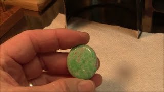 Lapidary fun Cutting variscite [upl. by Ronnoc]