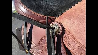 Changing out your Saddle Strings on a Western Saddle with slotted conchos [upl. by Laram650]