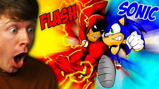 Reacting to THE FLASH vs SONIC the EPIC RACE [upl. by Juliano]