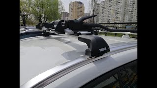 Roof rack bar with flush railing Thule Edge Wingbar Volvo XC60 XC90 [upl. by Htebaile]