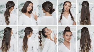 10 EASY HEATLESS BACK TO SCHOOL HAIRSTYLES [upl. by Adnarym]