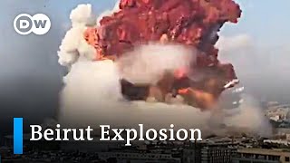 Beirut explosion  Multiangle footage  DW News [upl. by Acinok]