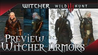 All Witcher 3 Wild Hunt armor preview  Griffin Feline Cat Ursine Bear all levels [upl. by Claudian163]