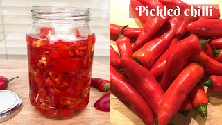 EASY QUICK PICKLED CHILLIES  Homemade Pickled Chilli Recipe [upl. by Narda]