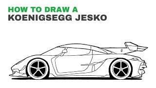 How To Draw A Koenigsegg Jesko  Easy To Follow [upl. by Elleoj]