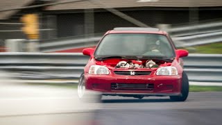 RWD CIVIC second time at the track First major issue with the car [upl. by Ycnahc]