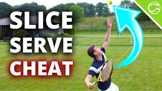 Tennis Slice Serve Cheat  Learn To Curve The Ball [upl. by Nwahsad]