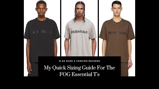 My Quick Fear Of God Essentials TShirt Sizing Guide [upl. by Risan]