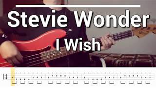 Stevie Wonder  I Wish Bass Cover Tabs [upl. by Aisatsana]