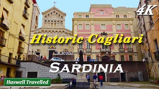 Historic Cagliari Castello District with Cathedral Sardinia Italy 4K [upl. by Aynad]