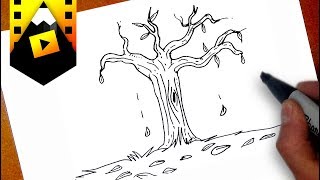 como dibujar un arbol sin hojas [upl. by Raviv]