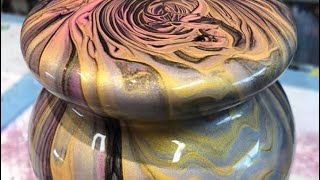 acrylic Ring pouring over a vase and adding some bling must see [upl. by Nillek39]