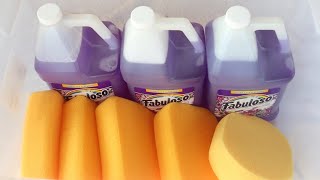 💜 ASMR GALLONS OF FABULOSO SPONGE SQUEEZING 💜 [upl. by Fayina]